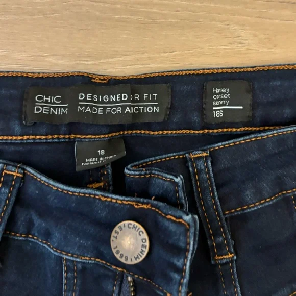 City Chic Denim Dark Wash Harley Corset Skinny Jean - Picture 2 of 3